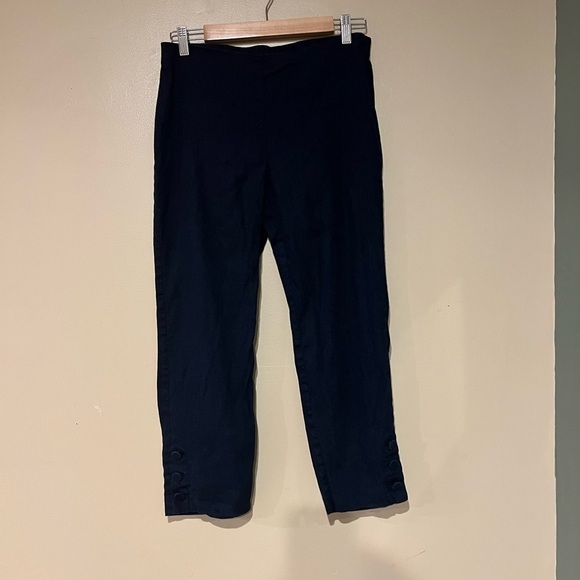 J. Jill Pants - J. Jill Women's Navy Pull On Linen Blend Pants Size Small